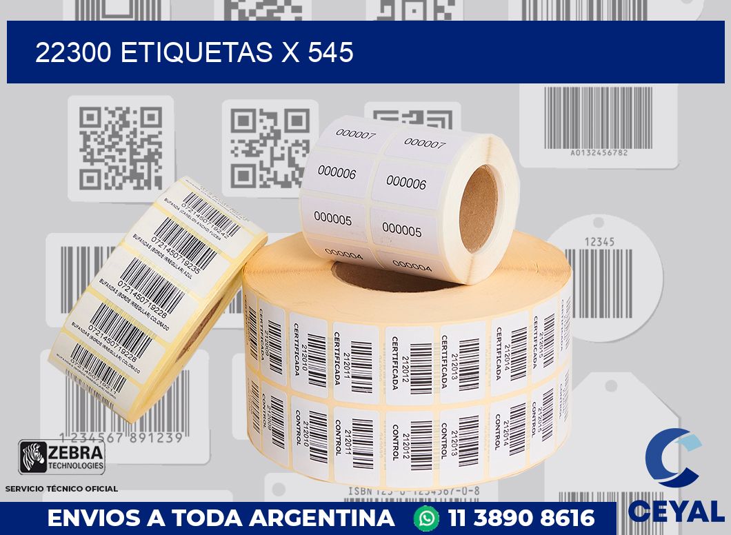 22300 Etiquetas x 545