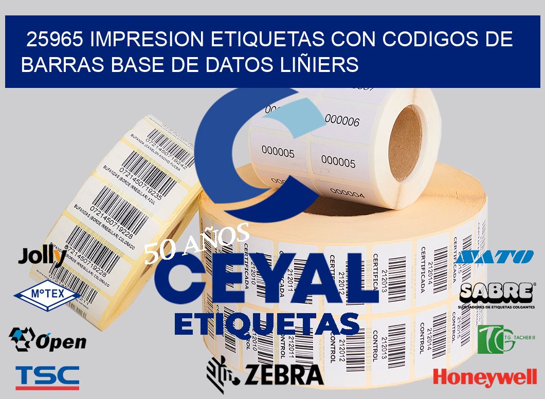25965 IMPRESION ETIQUETAS CON CODIGOS DE BARRAS BASE DE DATOS LIÑIERS