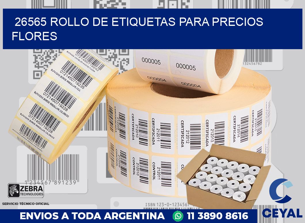 26565 ROLLO DE ETIQUETAS PARA PRECIOS FLORES