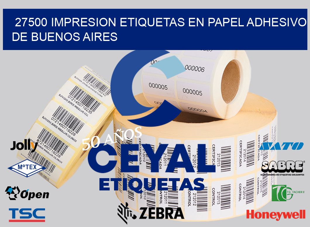 27500 IMPRESION ETIQUETAS EN PAPEL ADHESIVO DE BUENOS AIRES