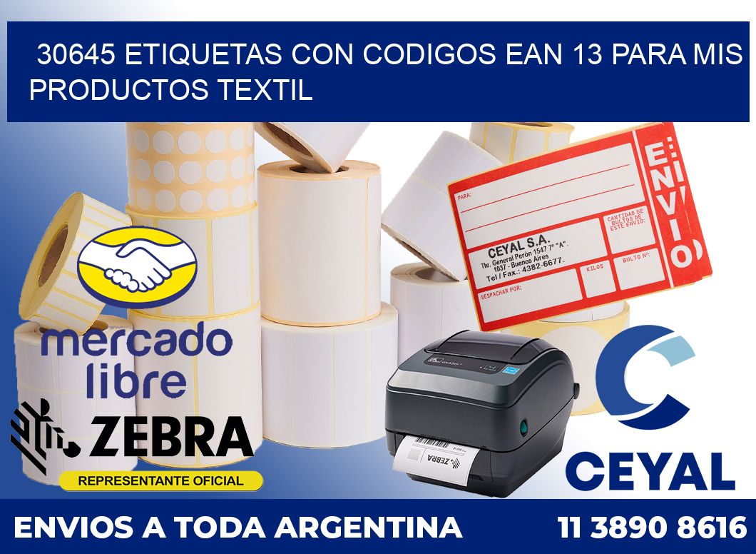 30645 ETIQUETAS CON CODIGOS EAN 13 PARA MIS PRODUCTOS TEXTIL
