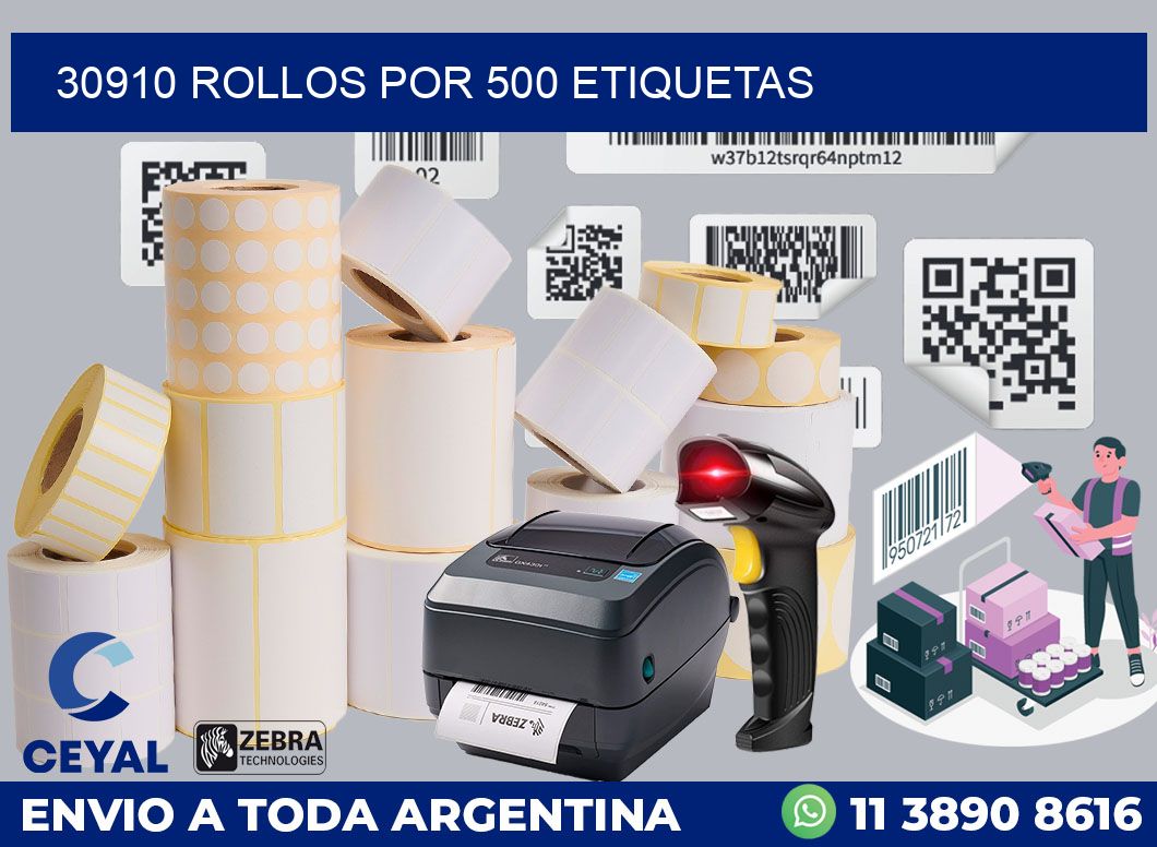 30910 Rollos por 500 etiquetas