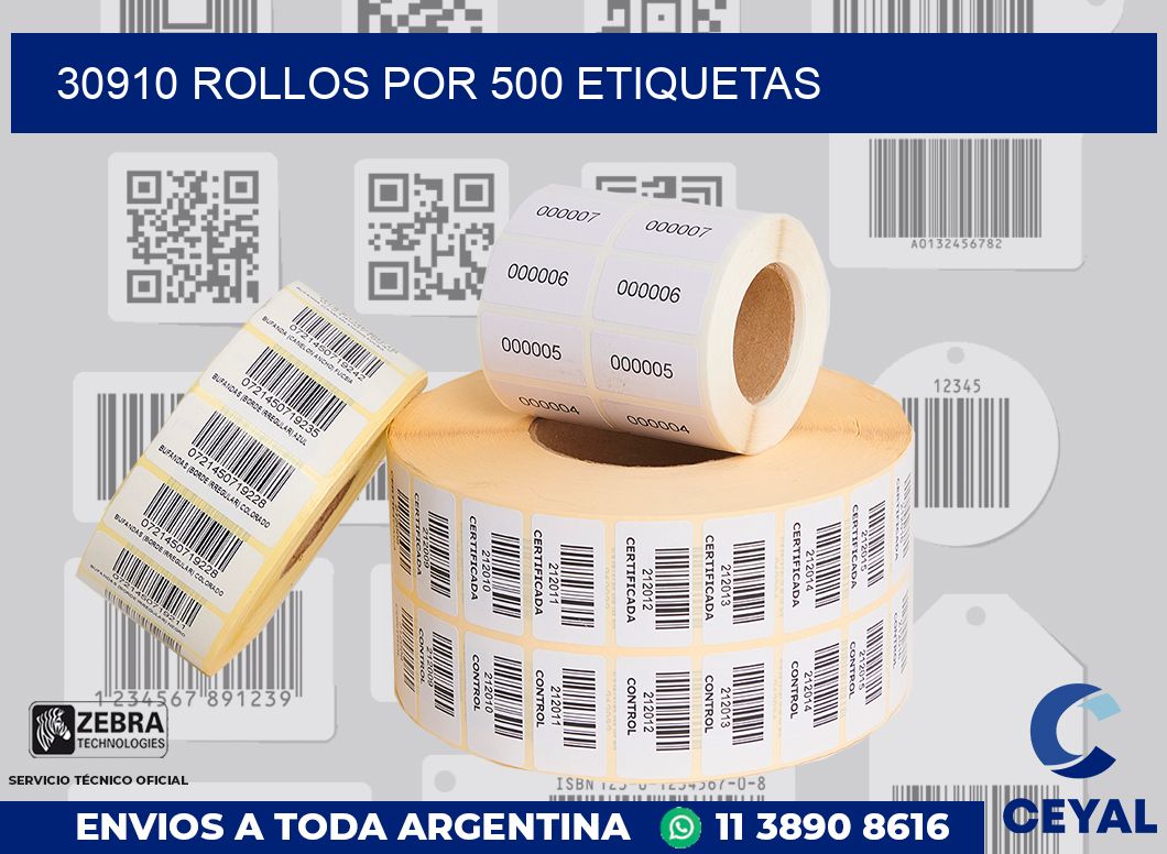 30910 Rollos por 500 etiquetas