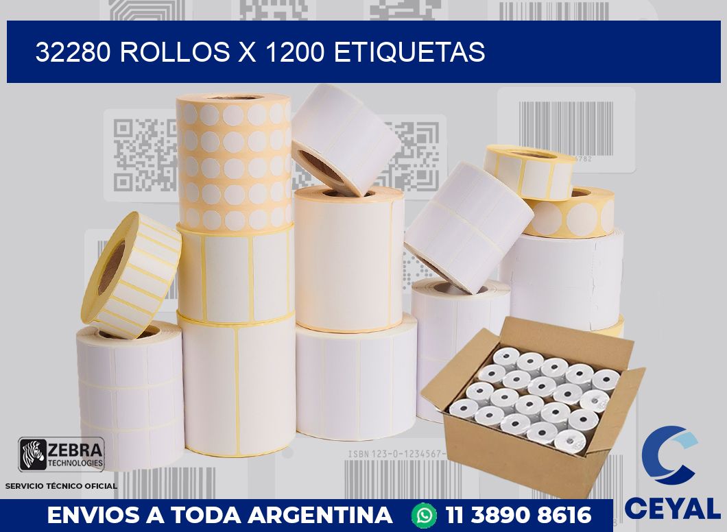 32280 Rollos x 1200 etiquetas