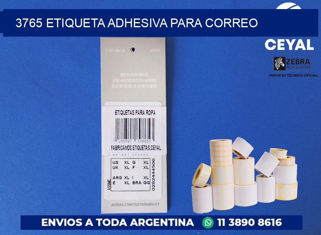3765 ETIQUETA ADHESIVA PARA CORREO