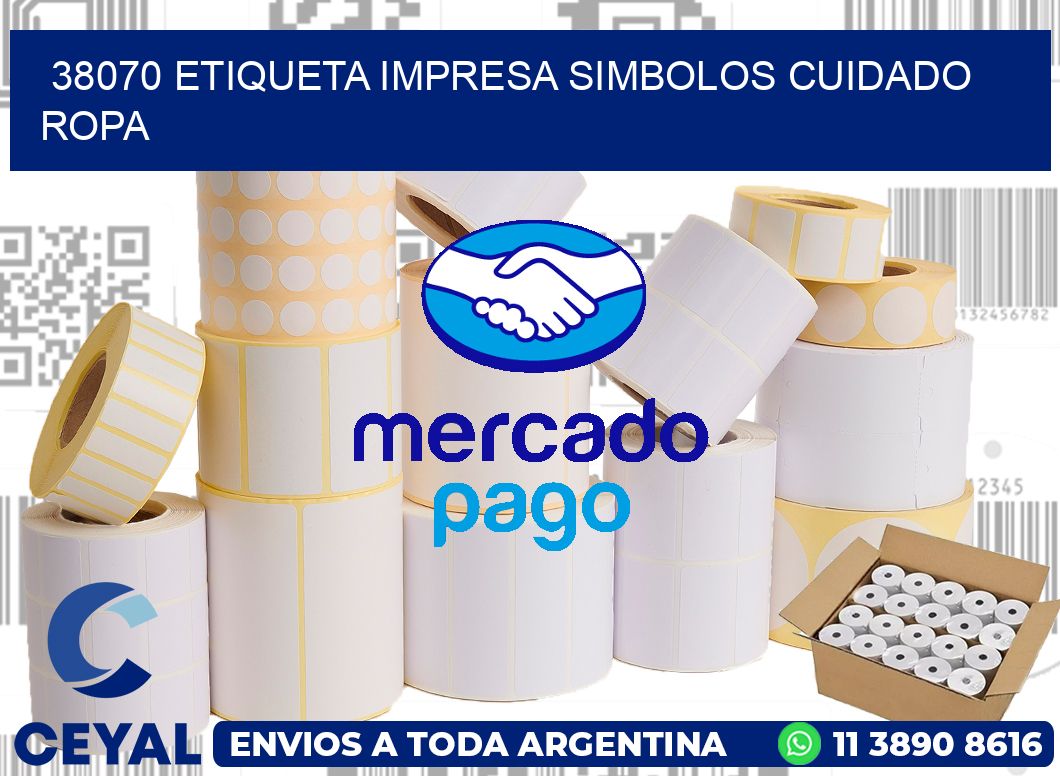 38070 ETIQUETA IMPRESA SIMBOLOS CUIDADO ROPA
