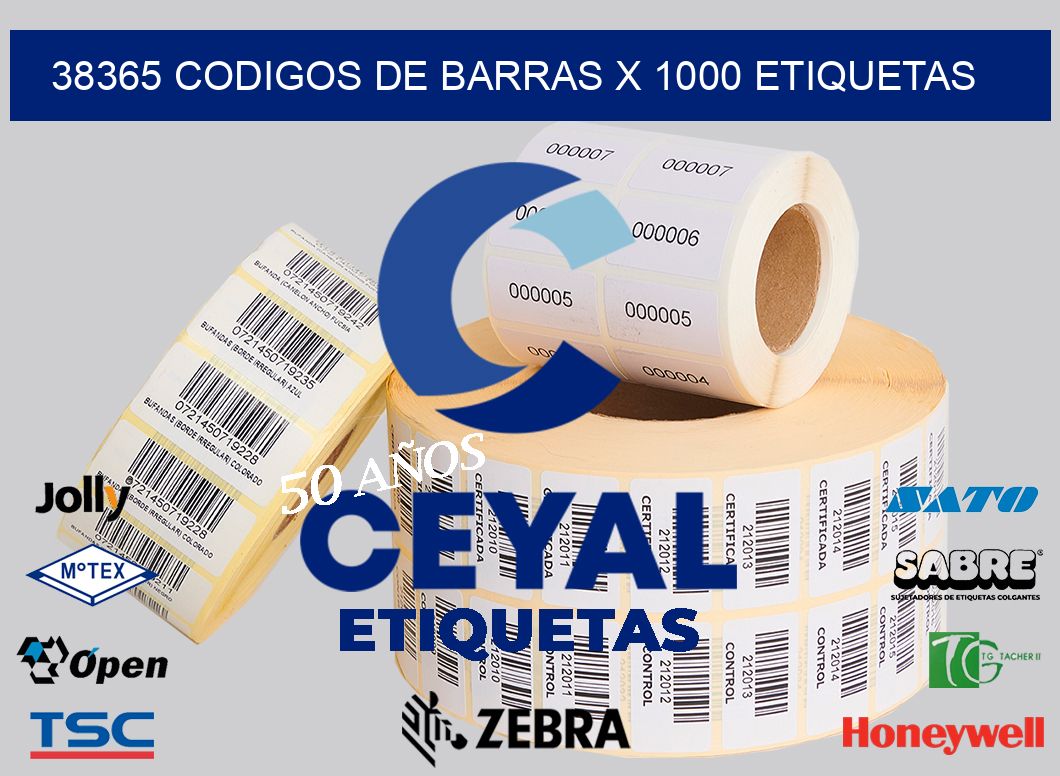 38365 codigos de barras x 1000 etiquetas