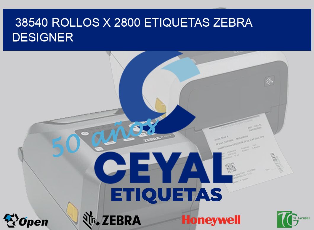 38540 Rollos x 2800 etiquetas zebra designer