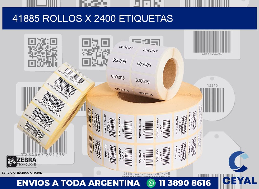 41885 Rollos x 2400 etiquetas