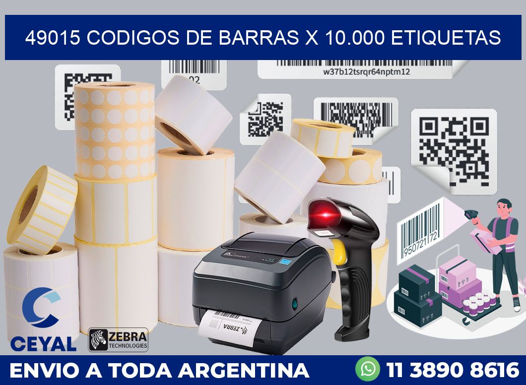 49015 codigos de barras x 10.000 etiquetas
