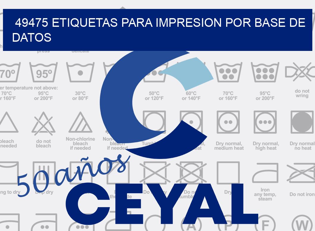 49475 ETIQUETAS PARA IMPRESION POR BASE DE DATOS