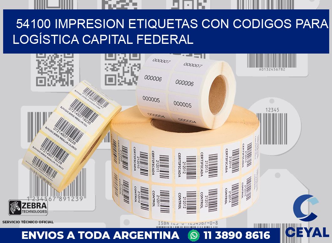 54100 IMPRESION ETIQUETAS CON CODIGOS PARA LOGÍSTICA CAPITAL FEDERAL