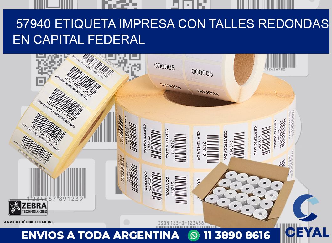57940 ETIQUETA IMPRESA CON TALLES REDONDAS EN CAPITAL FEDERAL