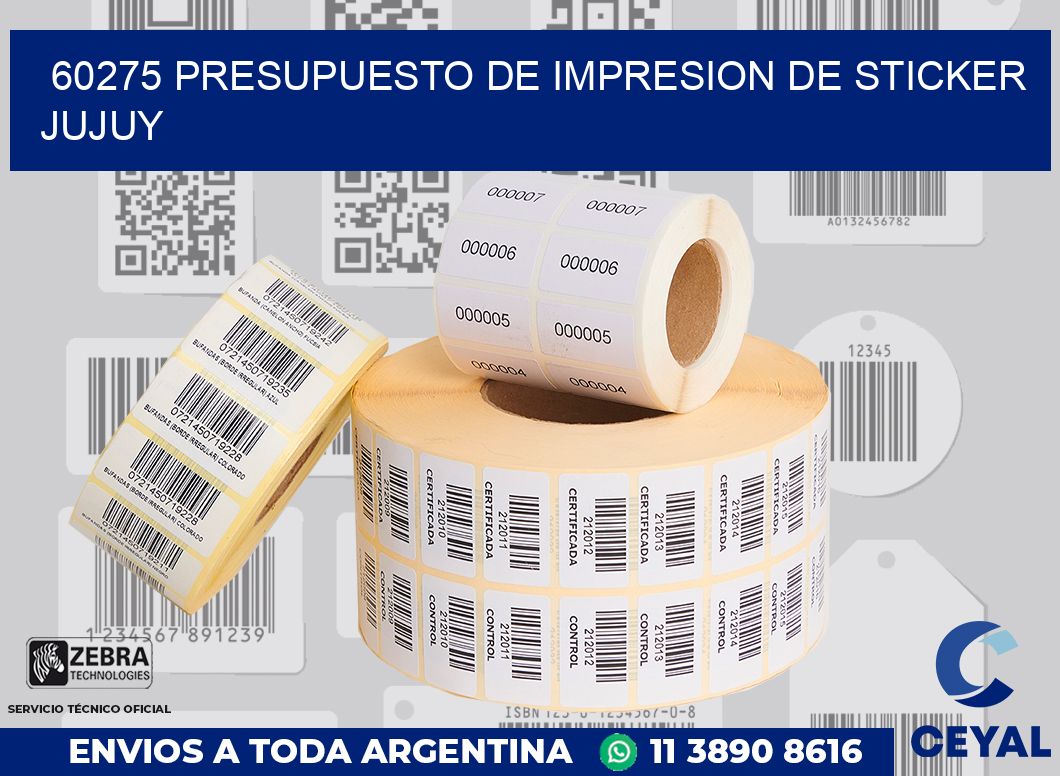 60275 PRESUPUESTO DE IMPRESION DE STICKER JUJUY