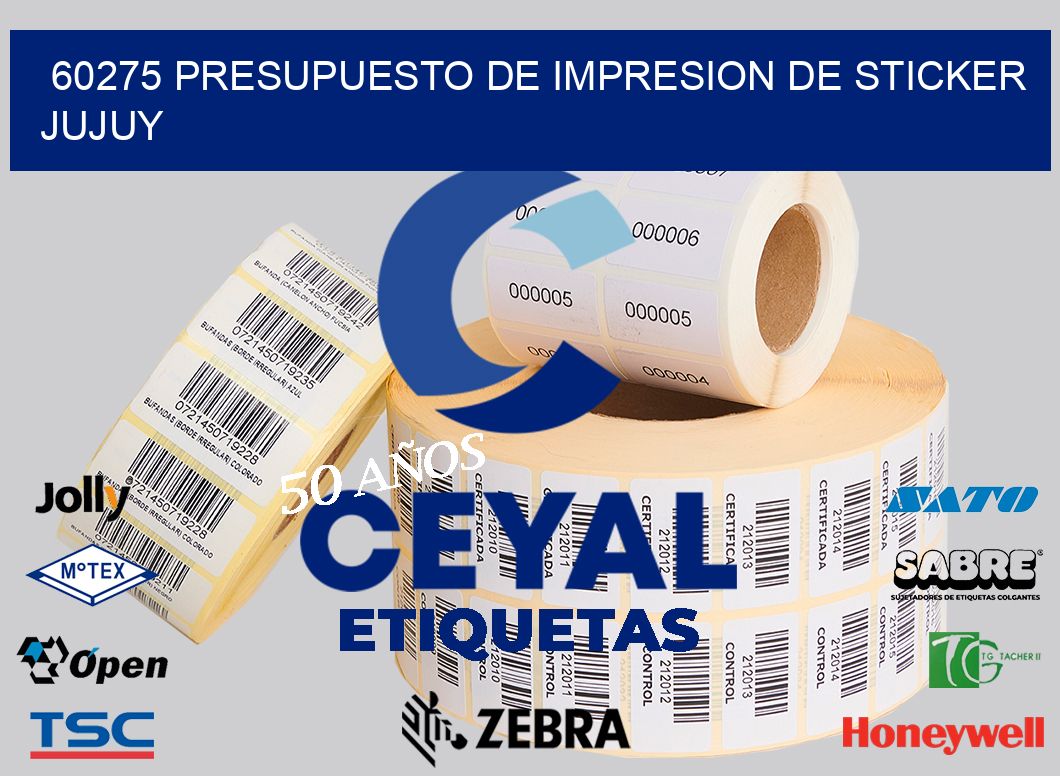 60275 PRESUPUESTO DE IMPRESION DE STICKER JUJUY