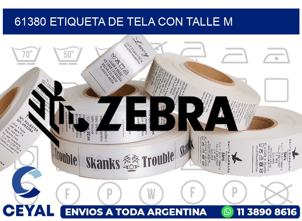 61380 ETIQUETA DE TELA CON TALLE M
