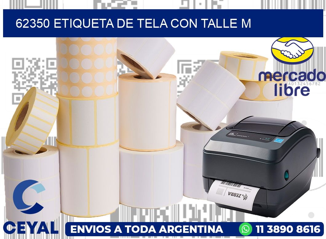 62350 ETIQUETA DE TELA CON TALLE M