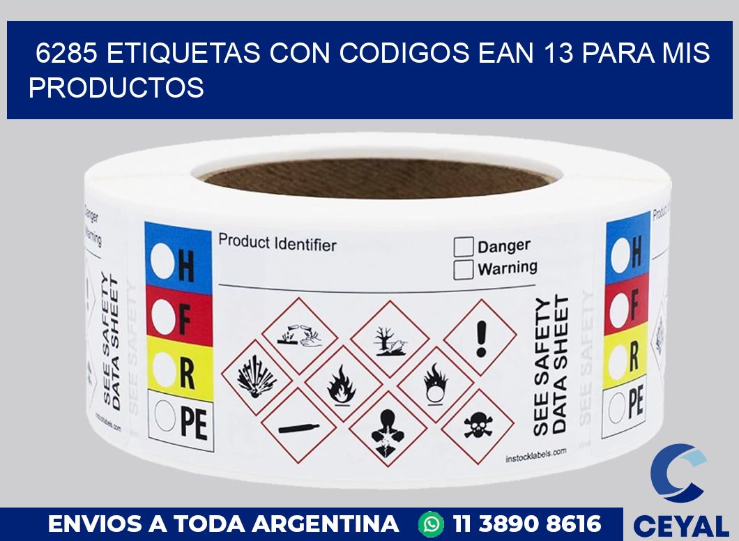 6285 ETIQUETAS CON CODIGOS EAN 13 PARA MIS PRODUCTOS