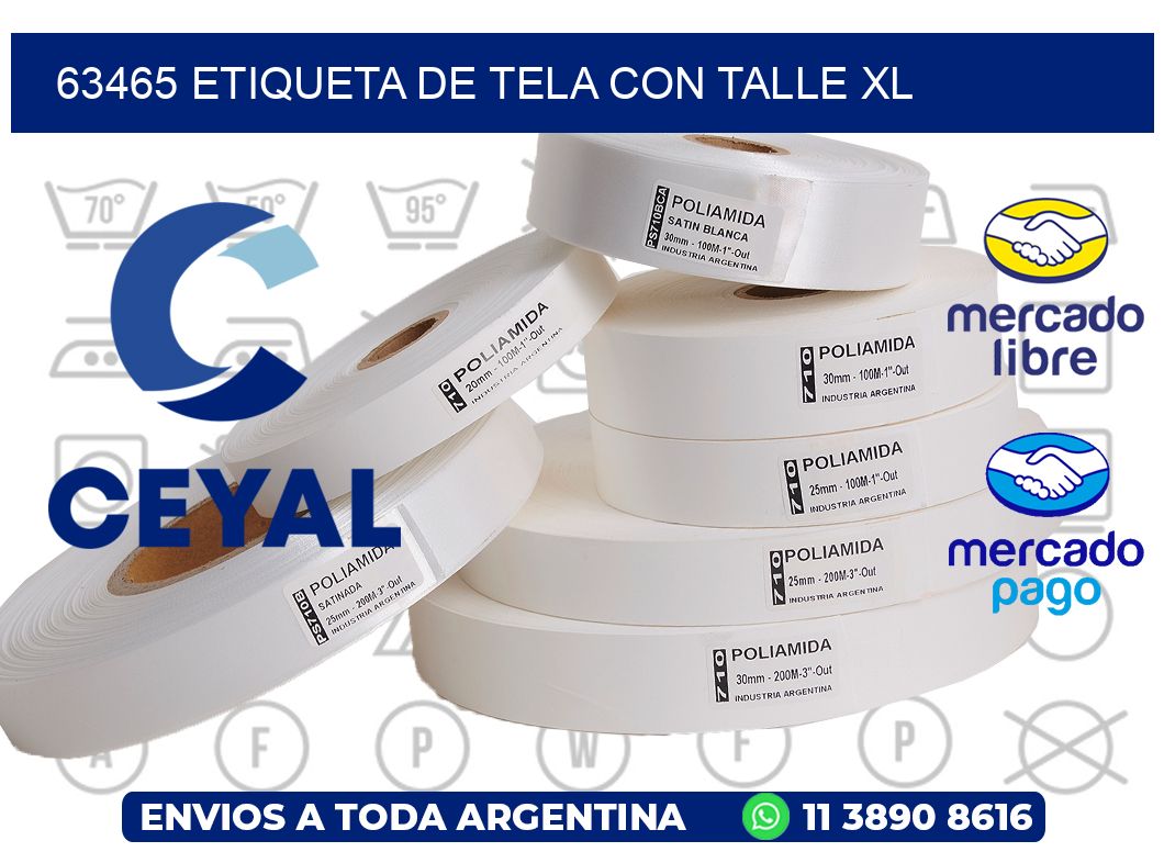 63465 ETIQUETA DE TELA CON TALLE XL
