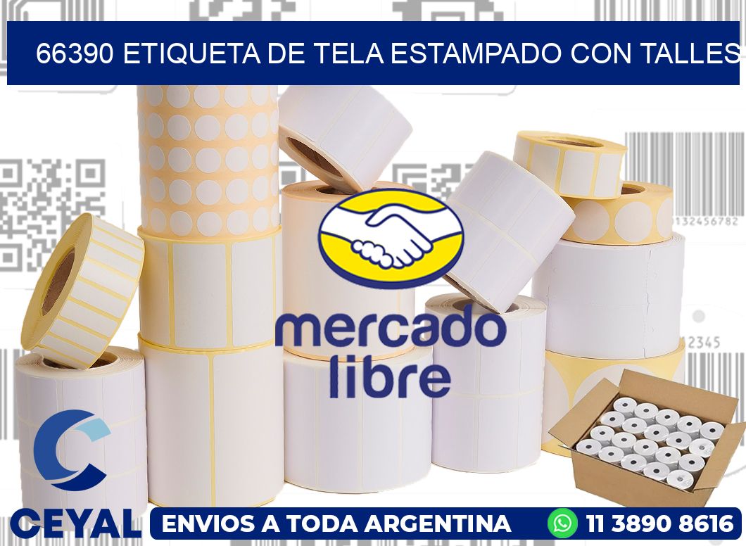 66390 ETIQUETA DE TELA ESTAMPADO CON TALLES