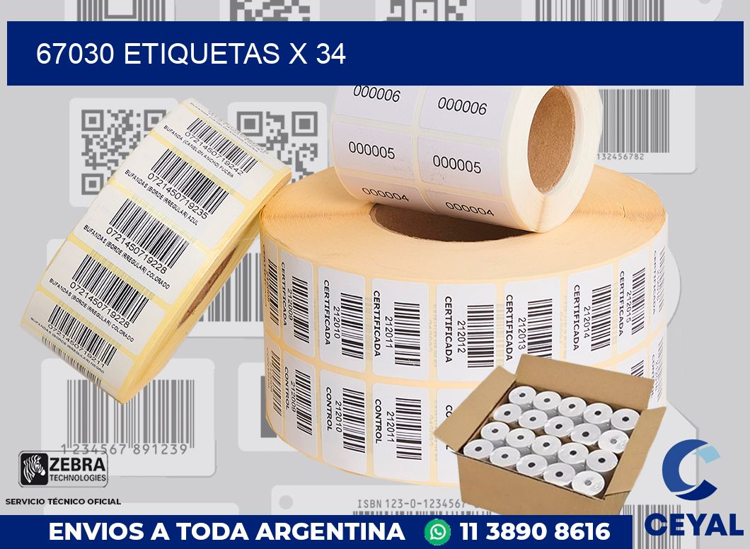67030 Etiquetas x 34