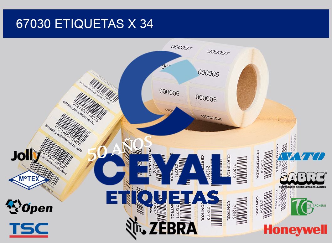 67030 Etiquetas x 34