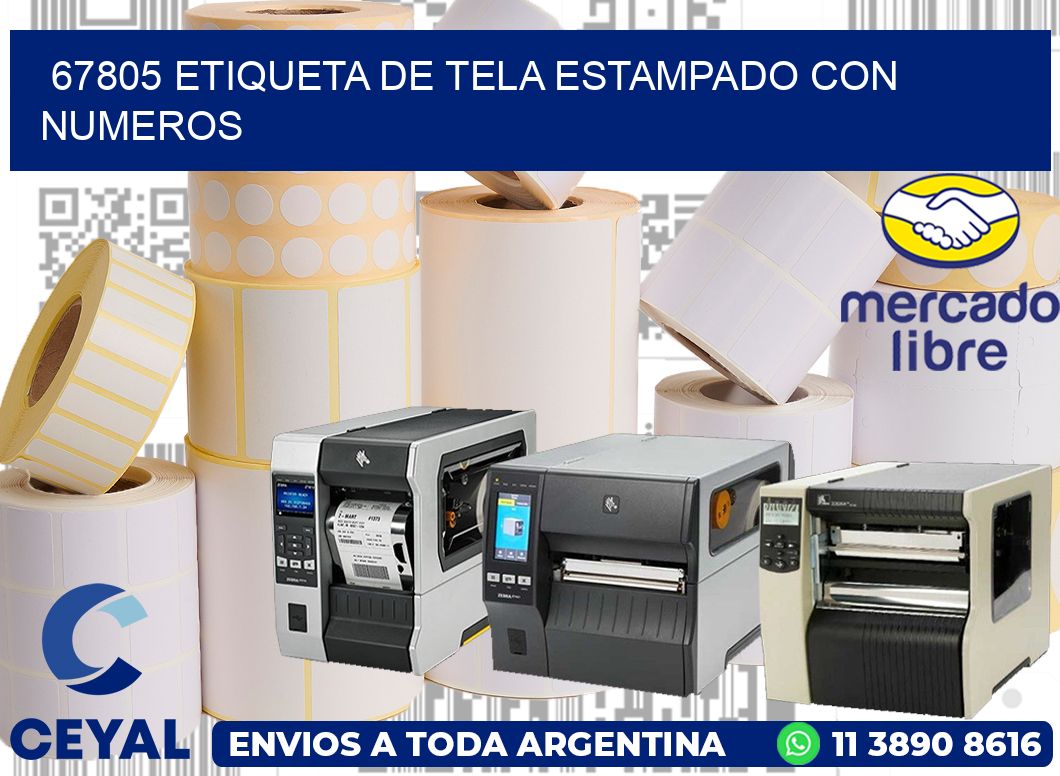 67805 ETIQUETA DE TELA ESTAMPADO CON NUMEROS