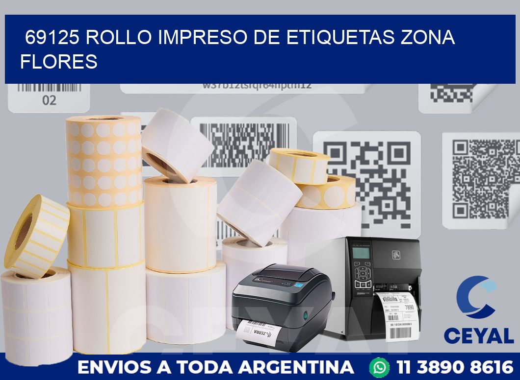 69125 ROLLO IMPRESO DE ETIQUETAS ZONA FLORES