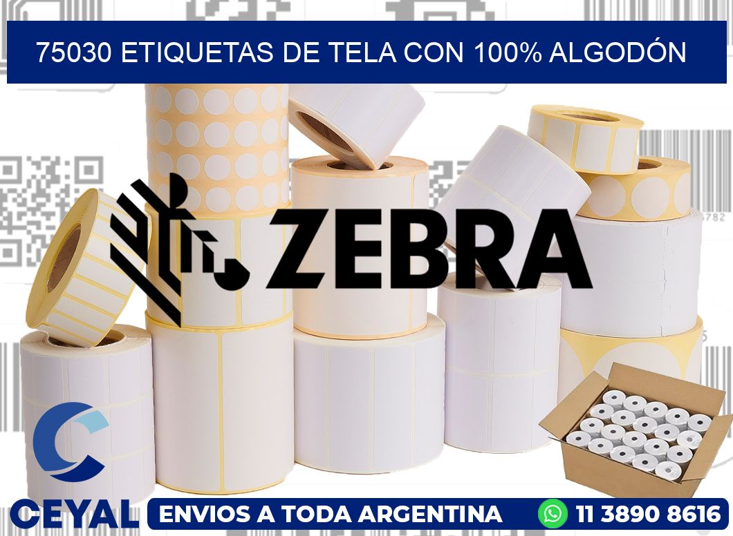 75030 ETIQUETAS DE TELA CON 100% ALGODÓN