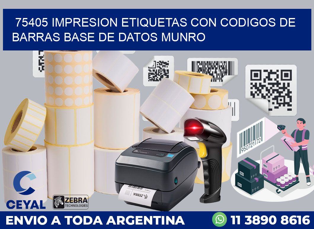 75405 IMPRESION ETIQUETAS CON CODIGOS DE BARRAS BASE DE DATOS MUNRO