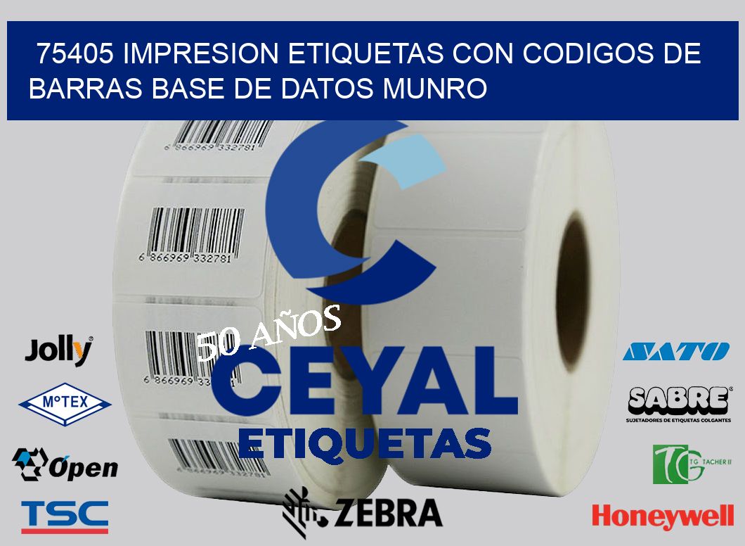 75405 IMPRESION ETIQUETAS CON CODIGOS DE BARRAS BASE DE DATOS MUNRO
