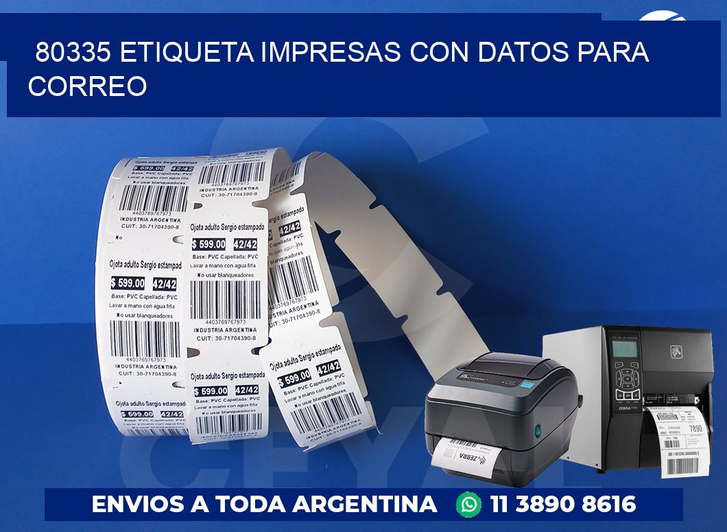 80335 ETIQUETA IMPRESAS CON DATOS PARA CORREO