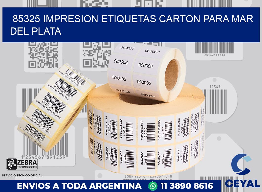 85325 IMPRESION ETIQUETAS CARTON PARA MAR DEL PLATA