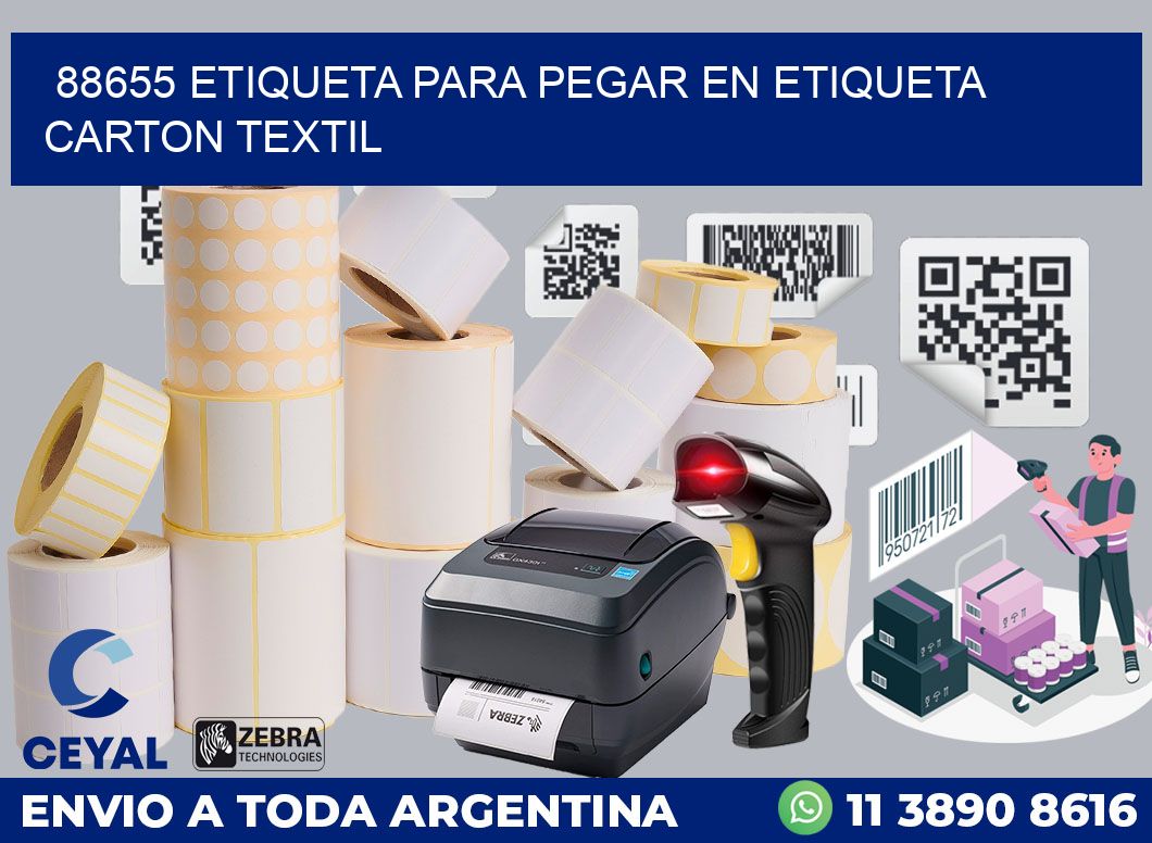 88655 ETIQUETA PARA PEGAR EN ETIQUETA CARTON TEXTIL