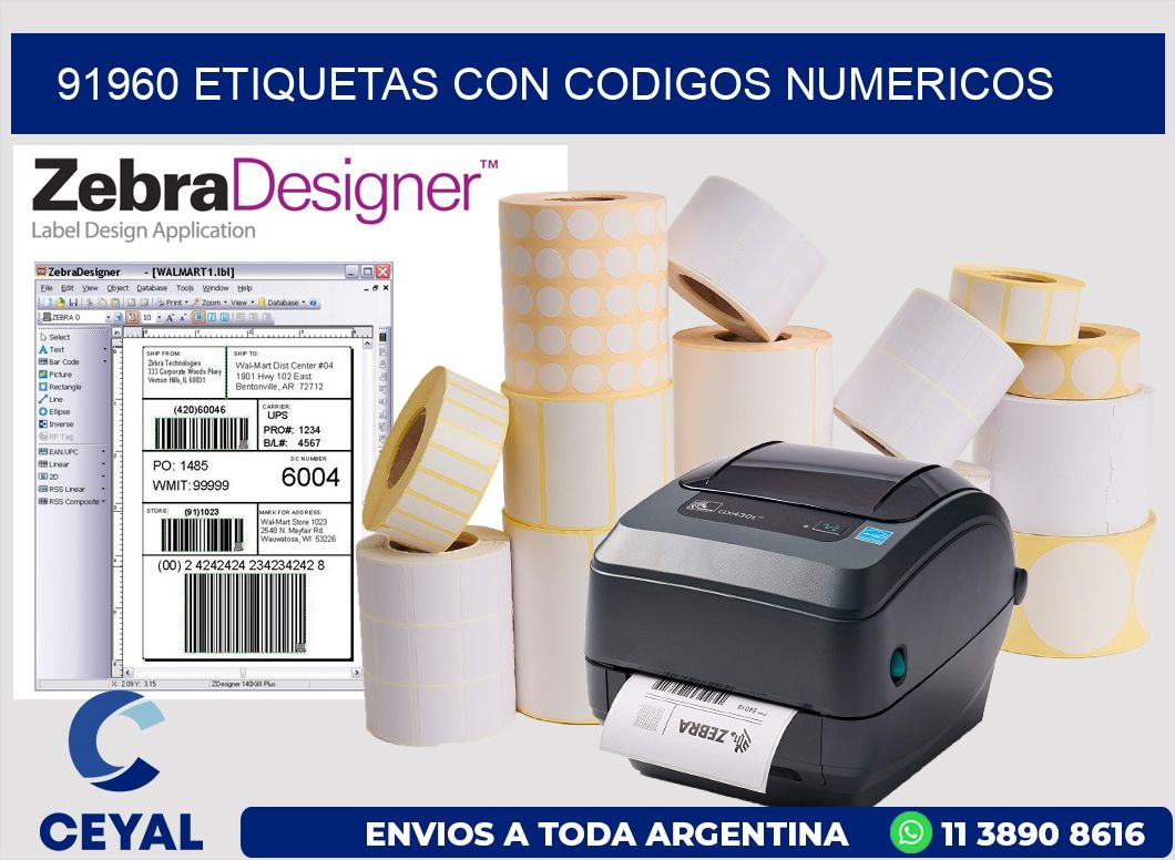 91960 ETIQUETAS CON CODIGOS NUMERICOS