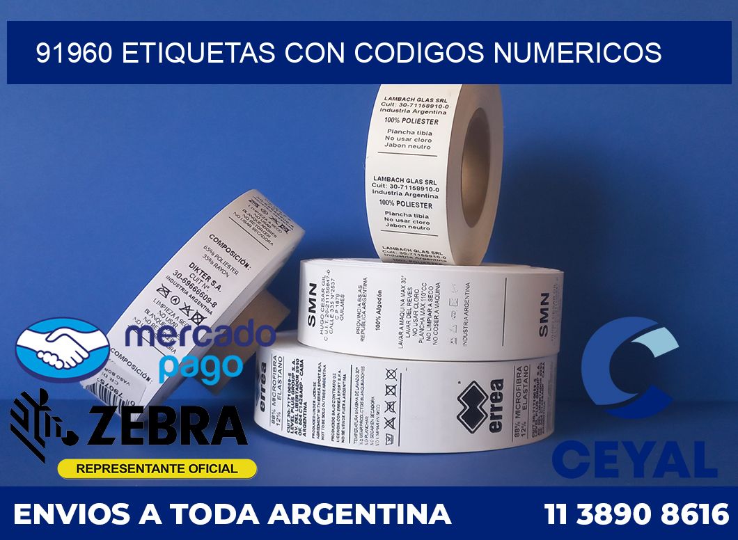 91960 ETIQUETAS CON CODIGOS NUMERICOS