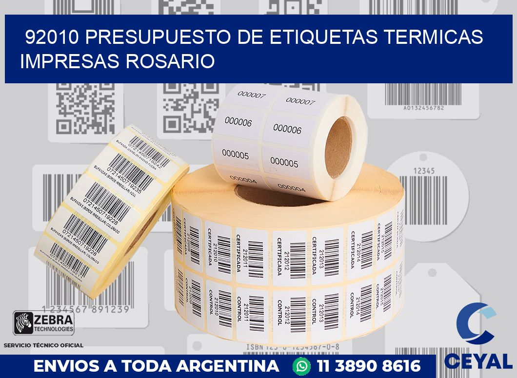 92010 PRESUPUESTO DE ETIQUETAS TERMICAS IMPRESAS ROSARIO