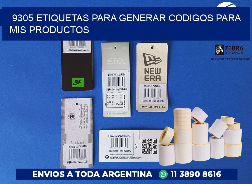 9305 ETIQUETAS PARA GENERAR CODIGOS PARA MIS PRODUCTOS