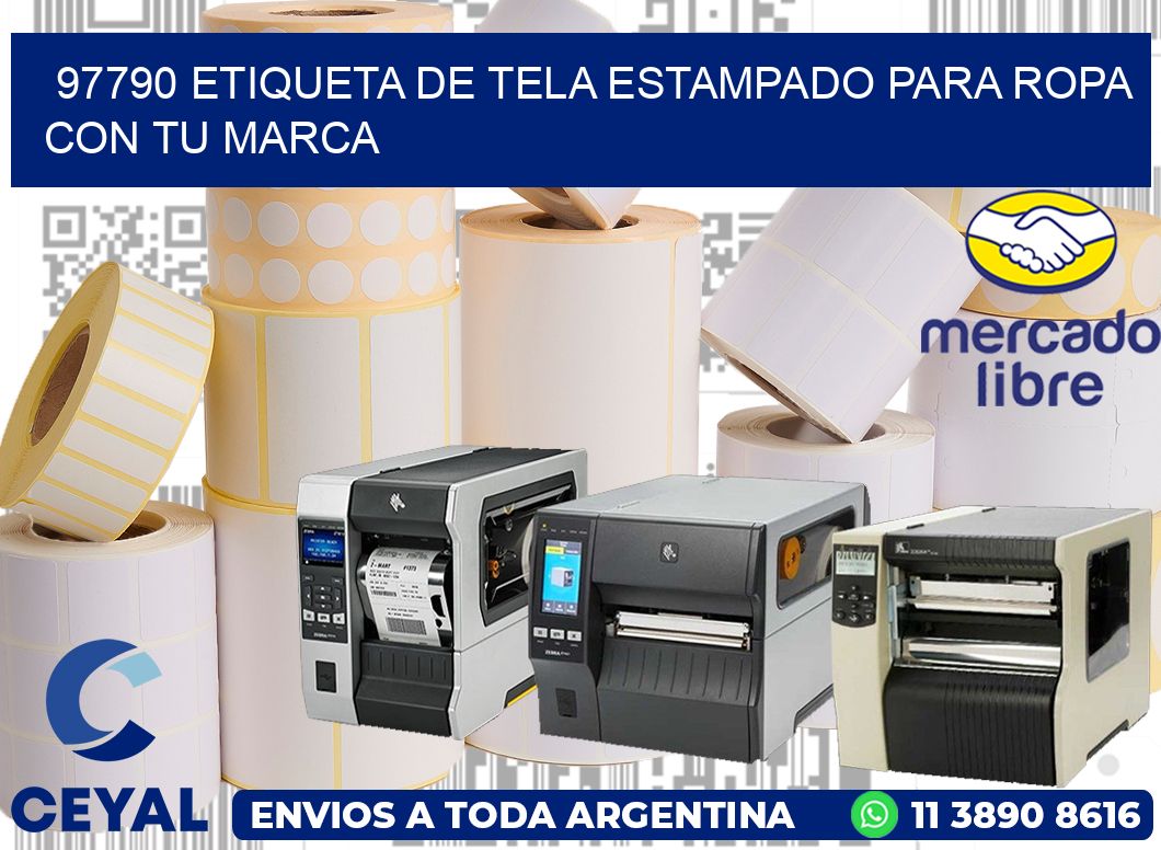 97790 ETIQUETA DE TELA ESTAMPADO PARA ROPA CON TU MARCA