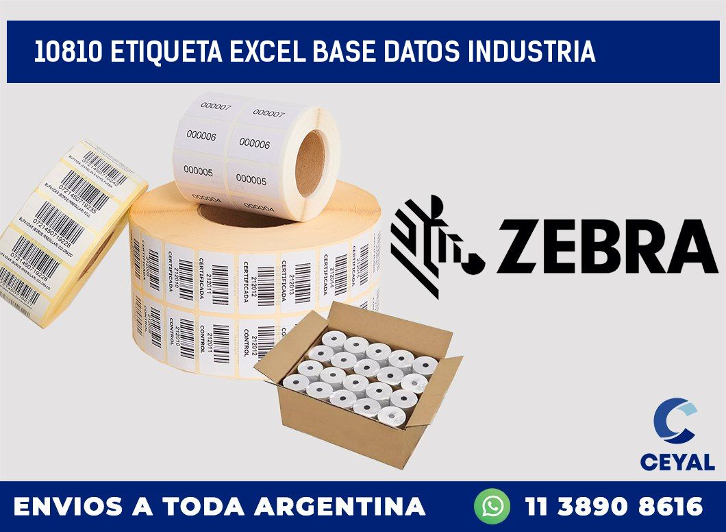 10810 etiqueta excel base datos industria