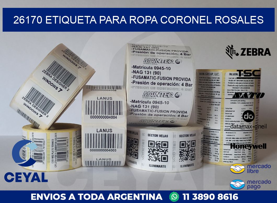 26170 ETIQUETA PARA ROPA CORONEL ROSALES