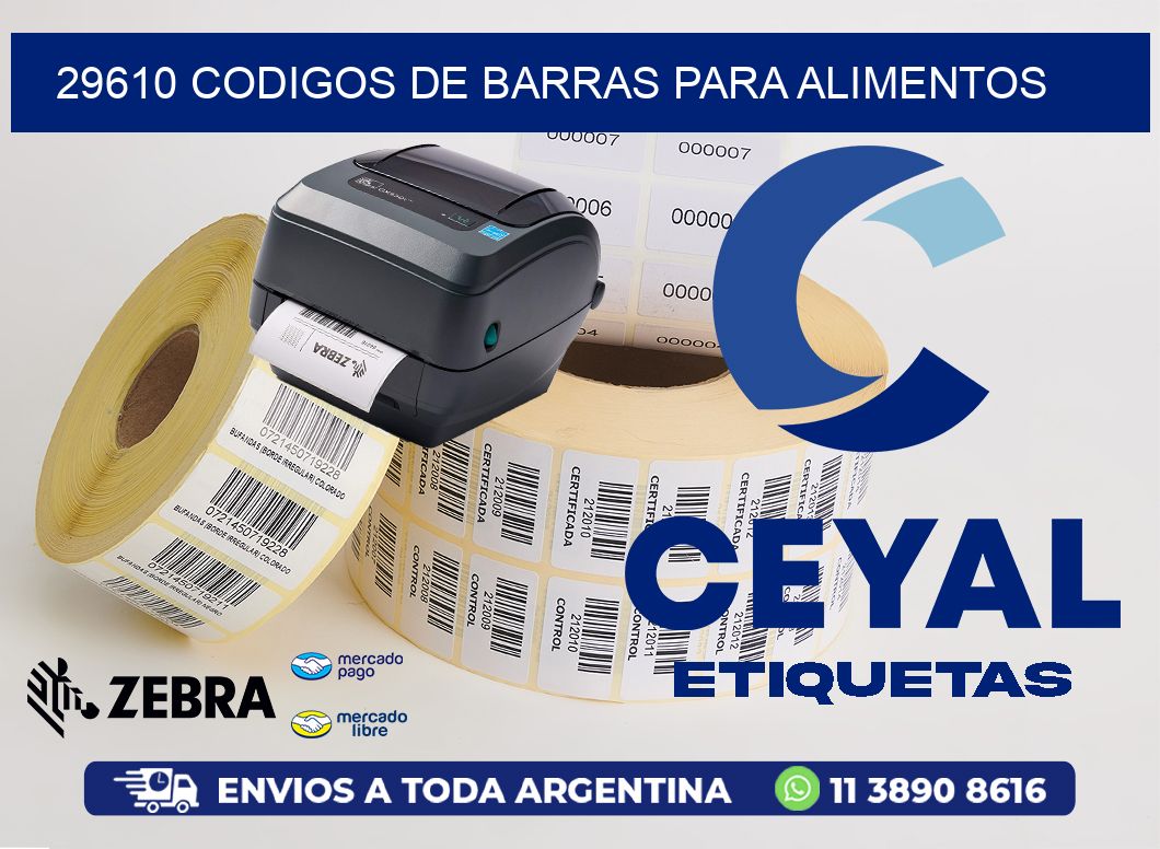 29610 CODIGOS DE BARRAS PARA ALIMENTOS