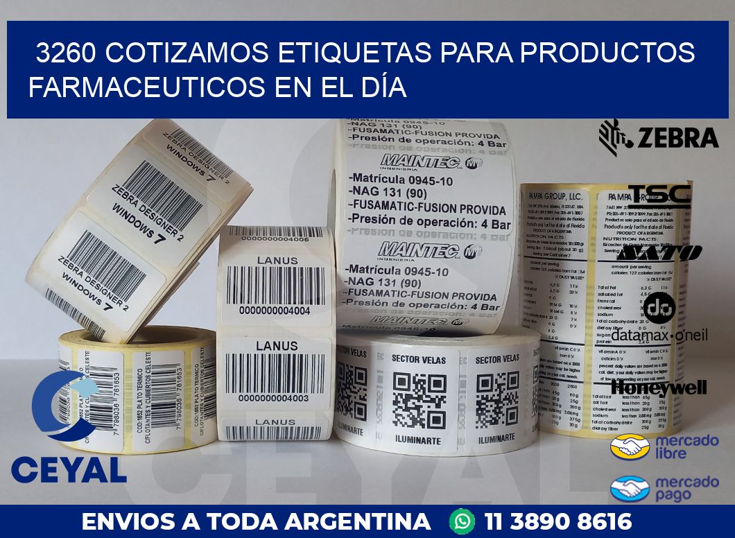 3260 COTIZAMOS ETIQUETAS PARA PRODUCTOS FARMACEUTICOS EN EL DÍA