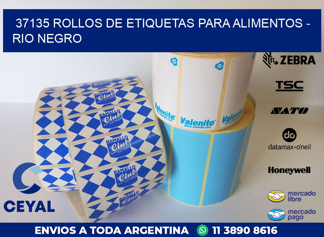 37135 ROLLOS DE ETIQUETAS PARA ALIMENTOS – RIO NEGRO