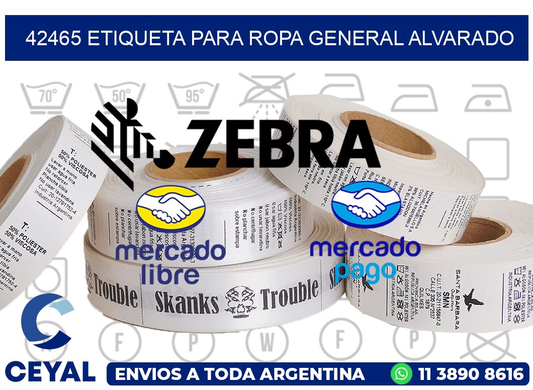 42465 ETIQUETA PARA ROPA GENERAL ALVARADO