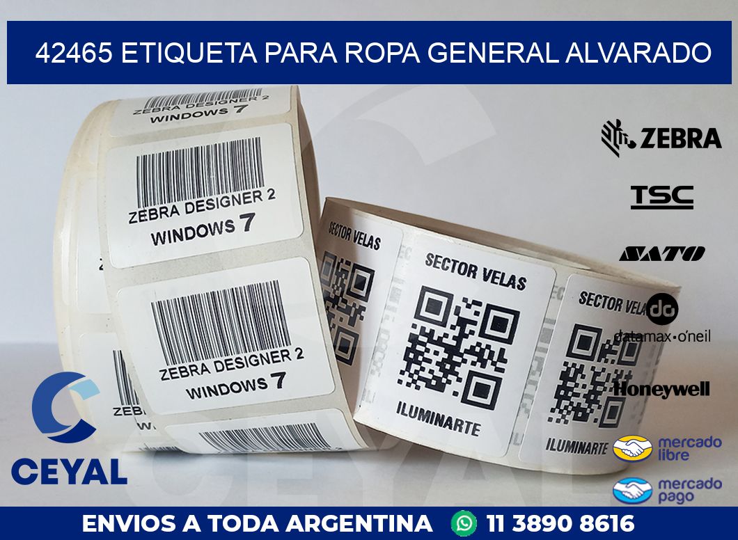 42465 ETIQUETA PARA ROPA GENERAL ALVARADO