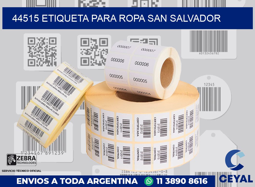 44515 ETIQUETA PARA ROPA SAN SALVADOR