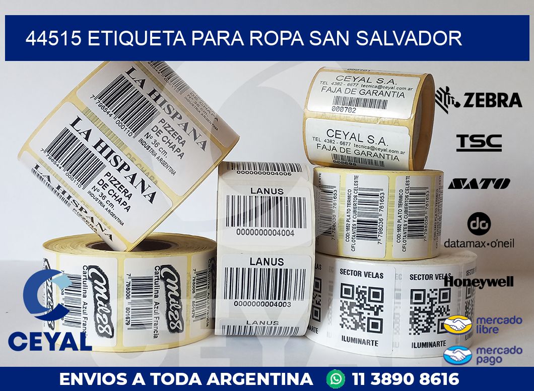 44515 ETIQUETA PARA ROPA SAN SALVADOR