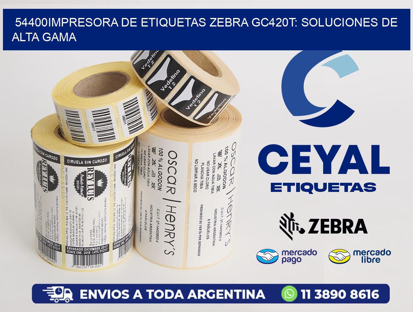 54400Impresora de Etiquetas Zebra GC420T: Soluciones de Alta Gama