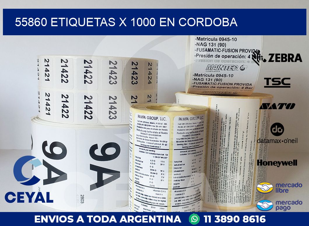 55860 ETIQUETAS X 1000 EN CORDOBA